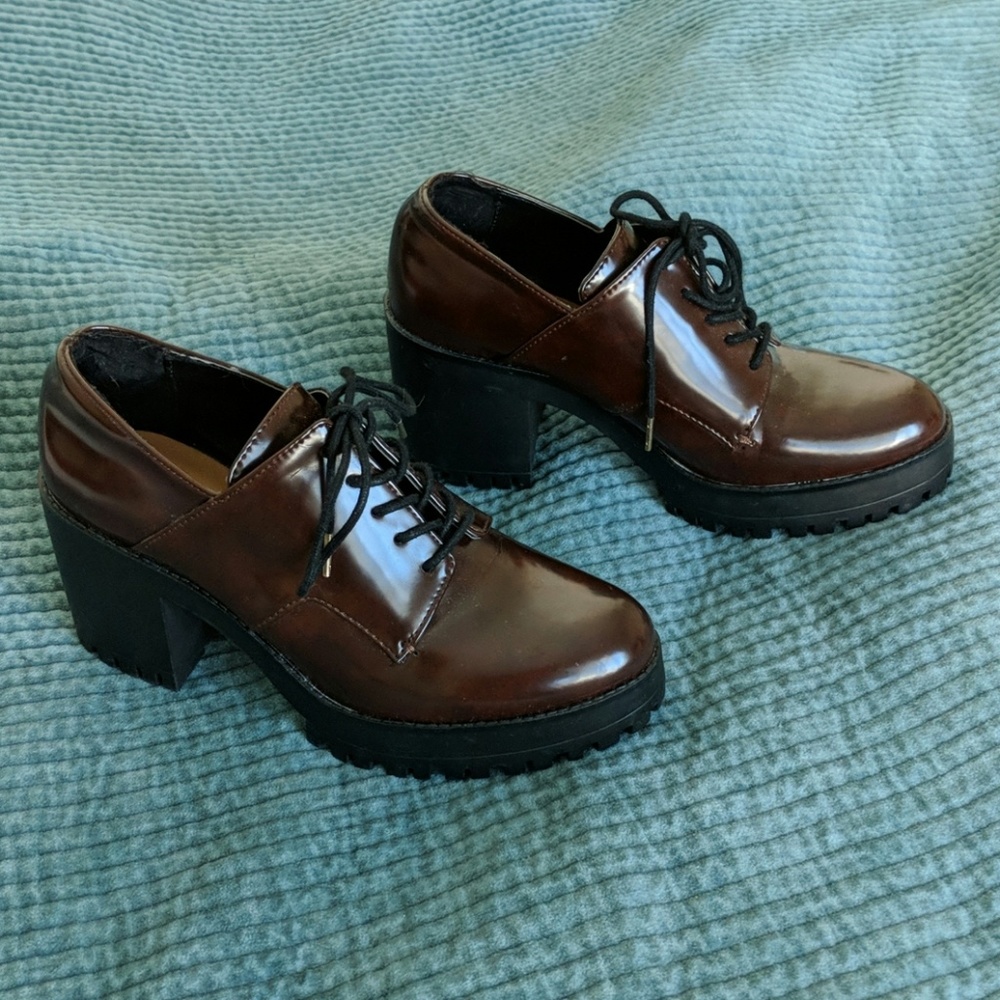 Zara Combat Oxford Platform Shoes